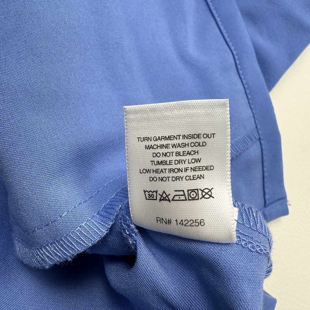Figs Technical Collection‎ Scrub Top Womens Size Small Blue Hip Pockets - Picture 6 of 7